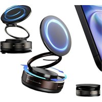 360° Foldable Vacuum Magnetic Phone Holder, Magnetic Car Phone Mount Hands-Free Suction Cup Phone Holder for Smooth Surface