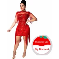Customized Women's Clothing Summer With Mesh Sequins Bodycon Birthday For Women Sexy Evening Night Club Party Dresses Vestido