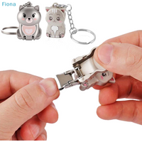 ✄Kitten Puppy Shape Keychain Foldable Nail Clipper Stainless Steel Rotary Toenail & Fingernail Manicure Trimmer