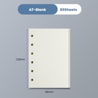 80Sheets Kraft Paper Loose Leaf Paper A5/A6/A7 Horizontal Line/Blank 6-hole Binder Inner Page Notebook Refill Paper