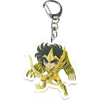 12Pcs Anime Figures Gold Saint Keychain Acrylic Keyrings Bag Charms Cute Backpack Pendant Funny Prop Decoration Friends Gifts