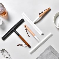 Wooden Handle Silicone Squeegee for Window, Glass and Shower Door - Car Windshield Cleaning Tool