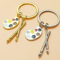 New Fashion Palette KeyChain Painting Tools Brush Key Chain Car Keyring Women Child Art Course Painter Gift Keychain Jewelry