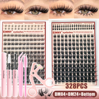 EIMNY 328 PCS Lash Extension Kit Ultra Soft, Lightweight & Reusable Easy to Apply, Beginner Friendly Perfect for Daily