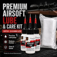 KALOYANOV Airsoft Silicone Oil Lube Care Kit 30ml Pure Lubricant with 50 Cleaning Cloths Precision Needle Tip Maintenance Set