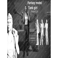 1/16 SUMMER STAND TANK GIRL toy Resin Model Miniature resin figure Unassembly Unpainted