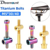 M5x30/40mm Seatpost Bolts Titanium Alloy Bicycle Saddle Fastening Screws M4 Hex Slot CNC-machined TC4 Ti MTB Road Bike Parts