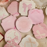 90Pcs Bow Design Memo Notes Set Cute Pink Sticky Notes for Student Stationery Scrapbooking Journal Planner