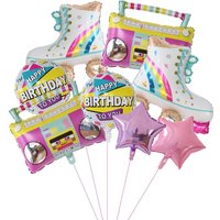 1 Set Radio Roller Skates Foil Helium Balloons For 80s 90s Happy Birthday Party Decorations Inflatable Globos Supplies Kids Toys