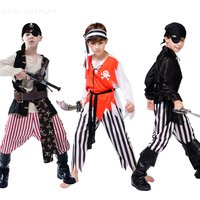 New Halloween Kids Pirate Cosplay Costume Carnival Party Stage Performance Dress Up Preschool Children Masquerade Costumes
