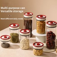 Vacuum Sealed Press Type Coffee Bean Storage Can Glass Canister Durable Tea Preservation Evacuated Storage Bottle for Home Use