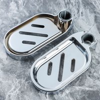Silver Soap Dishes Soap Holder Adjustable Rail Slide Plates Bath Shower Home Bathroom Gadget For 22 24 25 mm