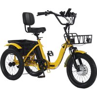 AliExpress Fat Electric Tricycle 18 Inch Folding Electric Mountain Bike With Cargo Basket 350W 3 Wheel Booster Electric Bicycle For Elderly