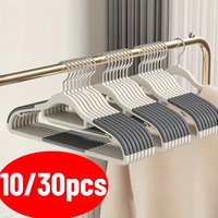 10/30 Piece Set of Heavy-Duty Dry and Wet Hangers with Anti Slip Pads Saving Space with A 0.2-Inch Thick Ultra Light Organizer