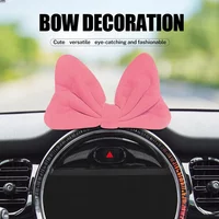 1 PC Charming Pink Car Dashboard Bow for Car Dashboard and Home - Cute Fabric Accessory