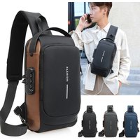 Men's Chest Sling Bag Oxford Fabric for Men with Anti Theft Zipper Multi Compartment for Daily Commute Motorcycle Sports Outings
