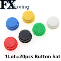 20pcs A24 B3F Round Button Switch Cap Tactile Push Button Cap For 12*12*7.3 12 x 12 x 7.3 Switch Black White Green Yellow Blue
