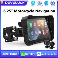 Portable 6.25“ Motorcycle Touch Screen GPS Navigation Carplay Android Auto Bluetooth Drive Recorder Moto Monitor IPX7 Waterproof