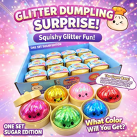 Glitter Dumpling Squishy ULTRA RARE Gold Glitter Hidden Edition Dumplings Sensory Steamer Soft TPR Dough Bal