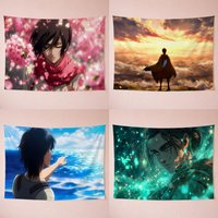 Epic Gritty Dark Fantasy Anime A-Attack On Titans Tapestry Washable Soft Tapestry Wall Art Decor for Living Home Room Bedroom