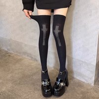 Y2k women's Emo Harajuku geometric print cosplay sexy hot girl goth Lolita punk pantyhose tight stockings women's style Emo