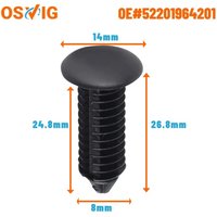 20pcs Oem 52201964201 Clips For Bmw Fir Tree Black Plastic Retainer 8mm