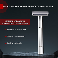 RZACLEA Suspended Blade Thickness Chrome Double-edged Safety Razor Half Blade Shaver Gift Box Male Metal Handle Shaving Razor