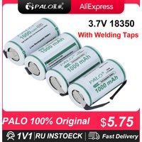 PALO 1000mAh 18350 Lithium Ion Battery 3.7V Rechargeable Li-ion 18350 Cells With Nickel sheet for Electric Flashlight Toothbrush