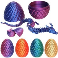3D Printed Articulated Dragon Egg - 30cm Desktop Ornament Sculpture Home Decor