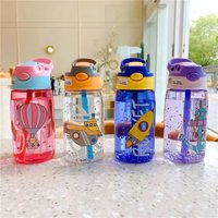 480Ml Children's Straw Cup Water Bottle Creative Cartoon Cup with Lid Cute Anti spill Portable Preschool Water Dispenser