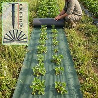 Perforated green black grass proof cloth,0.8 meters wide,including 10 ground nails,suitable for covering vegetables and gardens
