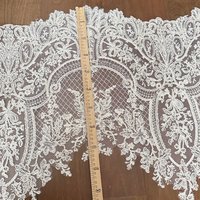 1 Yard Vintage Style Champagne Gold Lace Trim, Bridal Veil Cap Fabric Trim By Yard