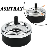 Metal Ashtray, Round Rotating Self-Clearing Smokeless Smoker Ashtray Office for Men Cigar Ashtray Cigar Ashtray Ash Tray