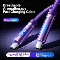 240W Ambient Light USB C Type C Port Liquid Silicone Aromatherapy Fast Charging Data cable for iphone 15 16 17 PRO MAX Xiaomi