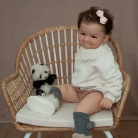 NPK 24''High Quality Hand Painted Doll 3D Skin Reborn Toddler Girl Raya Soft Cloth Body Rooted Hair Soft Touch Gift for Children