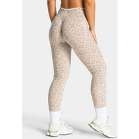 HISTELLO Women Fitness Leggings High Waist Leopard Print Seamless Tummy Sculpt Butt Lift Stretch Slim Gym Jogging Sports Pants