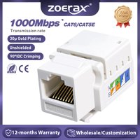 ZoeRax 10PCS,Cat6/5e Keystone Jack,RJ45 Keystone Jack,Cat6 Network Coupler,Ethernet Wall Jack(Not compatible with Patch Panel)