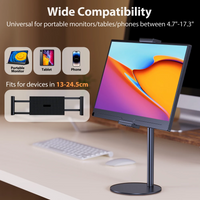 Adjustable Monitor Stand Height Portable Vesa Monitor Tablet Holder Up To 24Cm Standing Tablet Bracket Desk Mount Wider Base