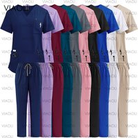Mehrfarbige Unisex-Arbeits kleidung weiche Elastizität medizinische Krankens ch wester Uniform Krankenhaus arzt Peeling Set Frauen Männer orale Zahn chirurgie Uniform