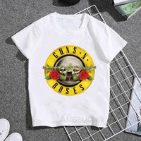 Hot Sale Gun N Roses Rock Band Print Fashion Kids T shirt Girls Summer Tops Baby Boys Clothes Children Short Sleeve T-shirts