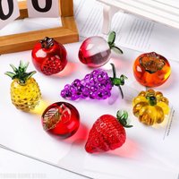 Colors Crystal fruit Paperweight with Diamond Natural Stone Glass Crafts Souvenir Home Decor Table Ornament Fruit Figurines Gift