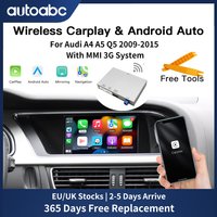 Wireless Carplay Android Auto For 2009-2015 Audi A4 B8 A5 Q5 With MMI 3G Interface AirPlay MirrorLink Bluetooth Supported Camera