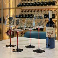 Ensemble de carafe en verre de vin bordeaux avec nœud papillon noir de luxe, grand ensemble de Bar en cristal pour gobelet à Champagne et vin