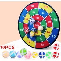 10pcs Target Shooting Sticky Ball Montessori Dart Board Parent-Child Game Toy Relaxing 3.4cm Suction Cup Ball Dart Target Plate