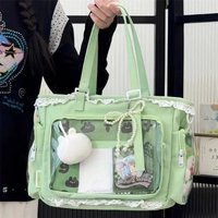 Y2K Cute DIY Ita Bag Lolita Girl Transparent Shoulder Tote Bags for Women Large Capacity Crossbody Casual Bag Display Handbags