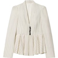 Willshela Women Fashion Striped Pleated Single Breasted Blazer Vintage V-Neck Long Sleeves Female Chic Lady Outfits