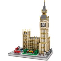 London Big Ben Micro Building Blocks Ornament, UK Famous Landmark Clock Tower Desktop Decor Collectible Gift