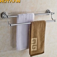 Chrome Plated Wall Mounted Stainless Steel Double Towel Bars Bathroom Towel Hanger Bathroom Accessories Towel Rack HYT-11898-C