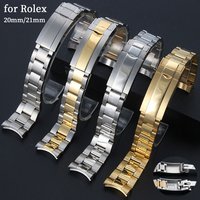 316L Edelstahlarmband 20mm 21mm für Rolex Submariner für Water Ghost Armband Massives Metall-Uhrenarmband Wasserdichtes Armband