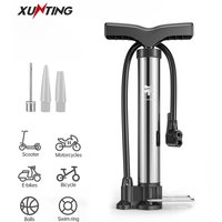 Xunting Bike Floor Pump MAX 130PSI Powerful and Ergonomic Inflator for Road and MTB Bikes - Schrader and Presta Valve Compatible